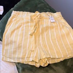 Express high wasted shortie shorts with waist tie!